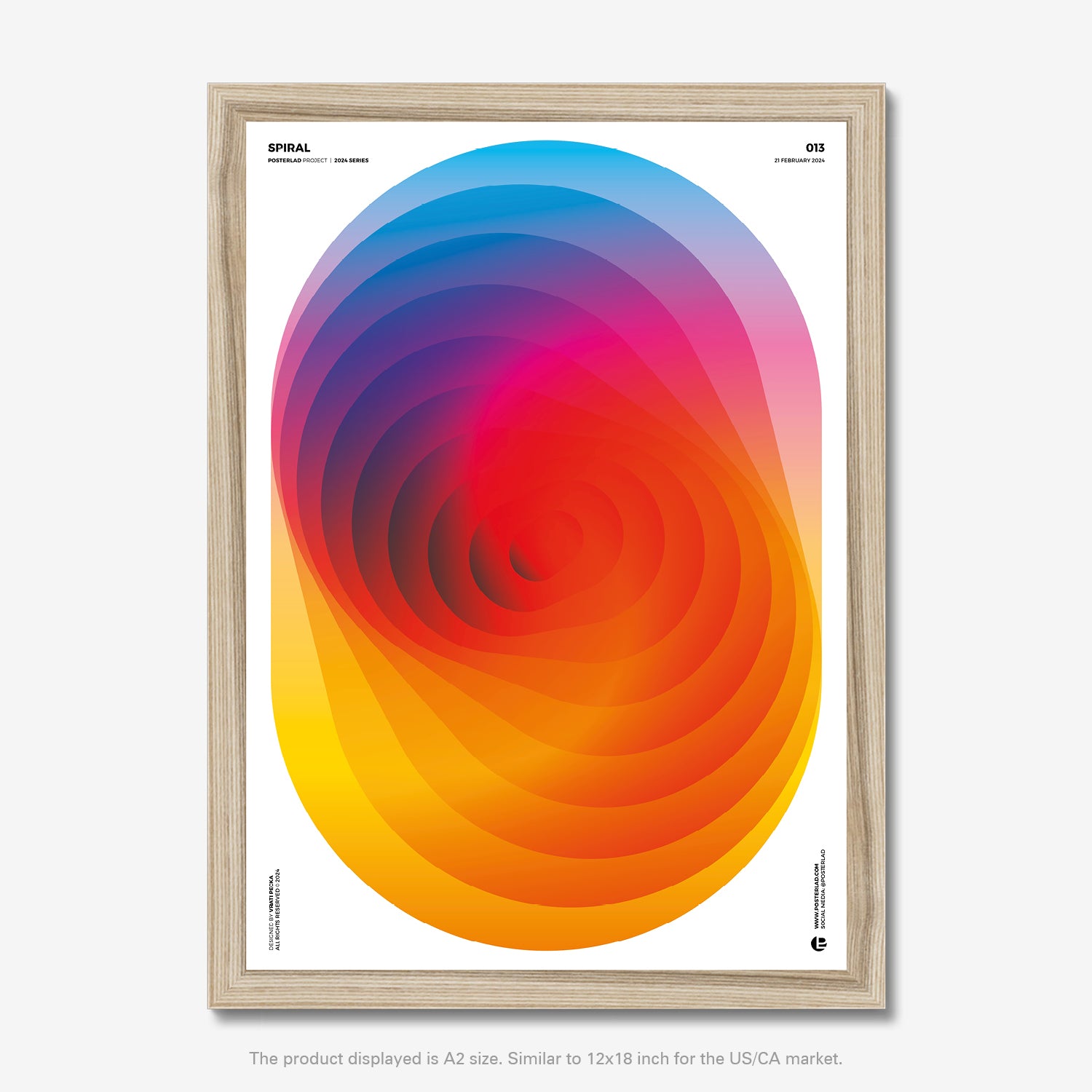 Spiral design print on thick matte paper, perfect for home decor