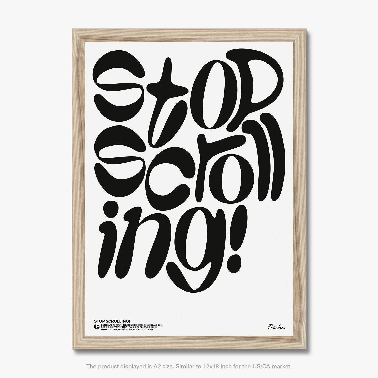 Stop Scrolling! Illustration showcasing a hand pushing a stop button on a digital device