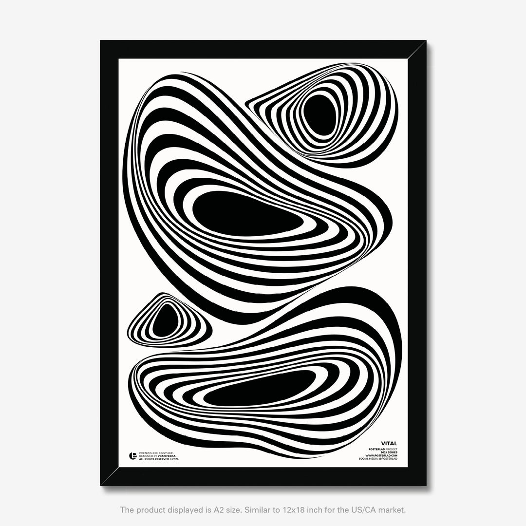 Mesmerizing shapes appearing to pulsate or ripple on clean white background