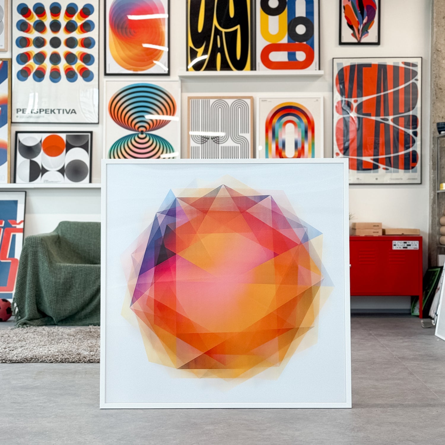 Hand-signed and numbered lenticular print of Solar with changing colors and soft fluttering effects