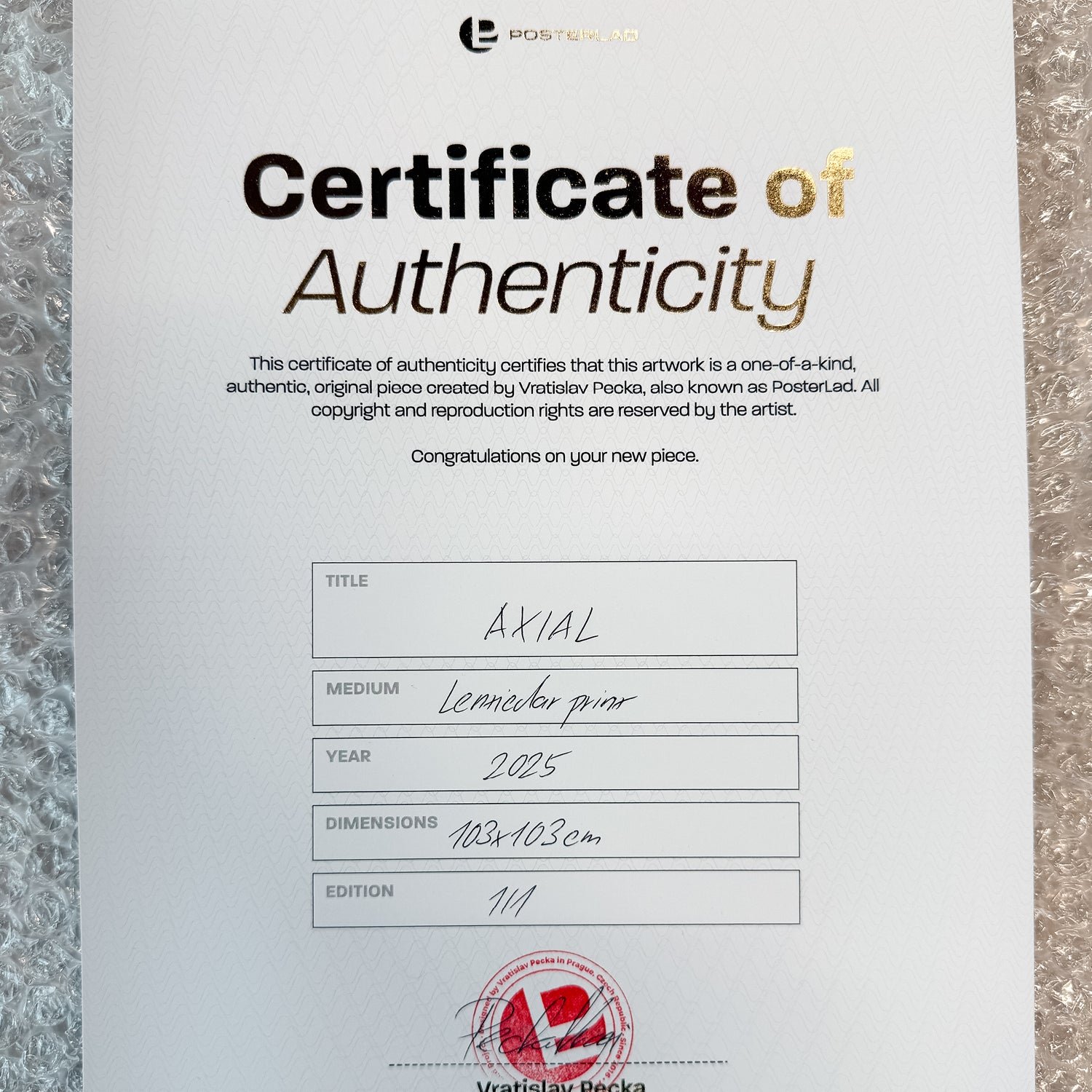 Axial (1/1 Edition, 103x103 cm)