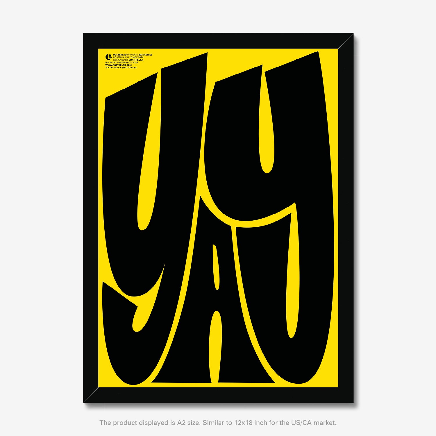 Yay poster with dynamic shape and size typography, creating a sense of movement and positivity
