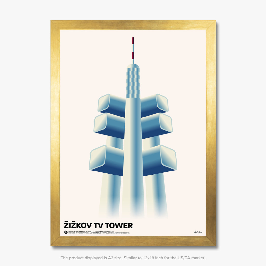 Iconic Žižkov TV Tower in Prague, Czech Republic, with unique architectural design