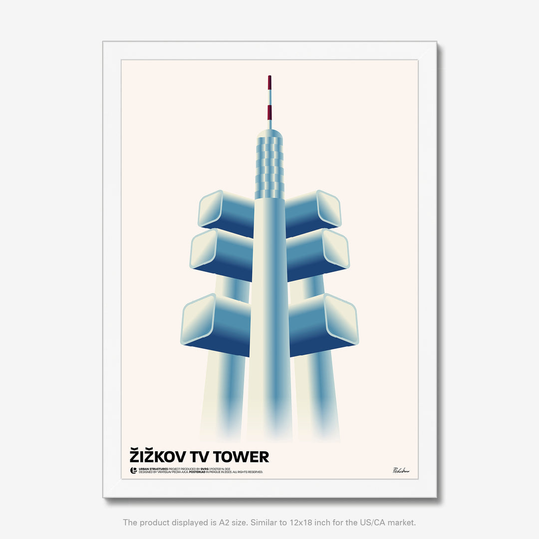 Žižkov TV Tower, a prominent landmark in Prague, Czech Republic, towering over the cityscape