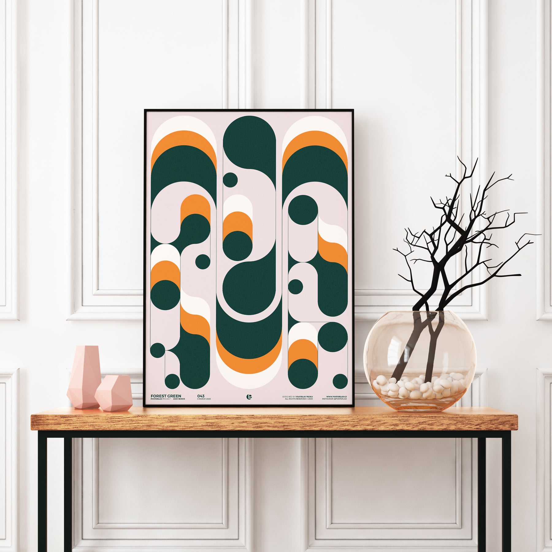 Beautiful forest green product with natural and earthy tones for home decor