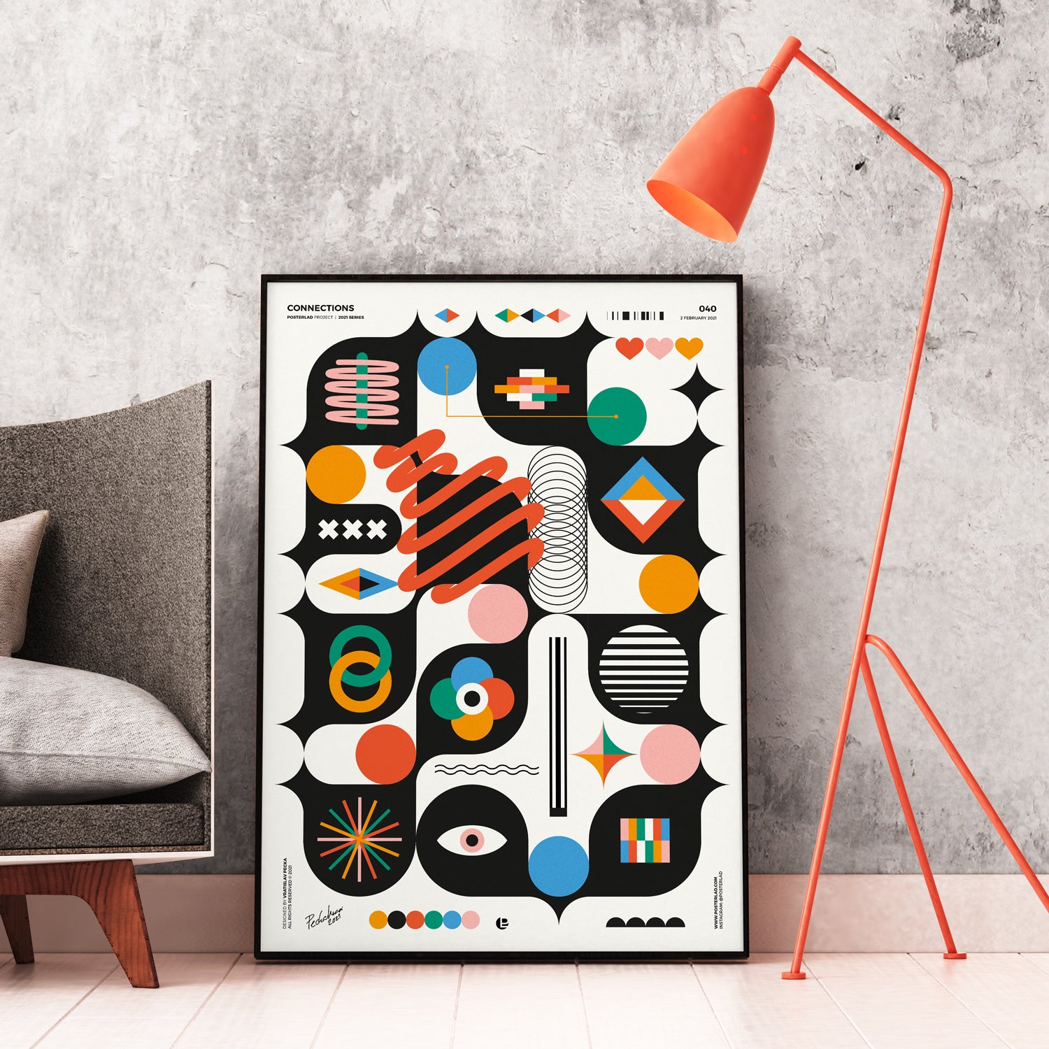 Vibrant and modern aesthetic print symbolizing relationships and harmony